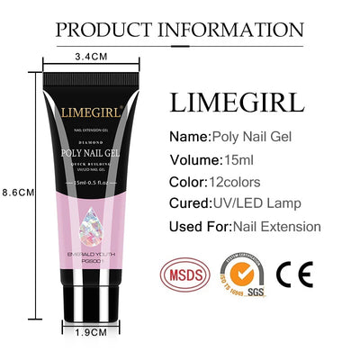 Acrylic Gel Nail Extension Kit with UV LED Lamp - Smarsty
