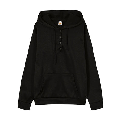 European and N Women's Long-sleeved Loose Casual Hooded Drawstring Pocket Hoodie - Smarsty