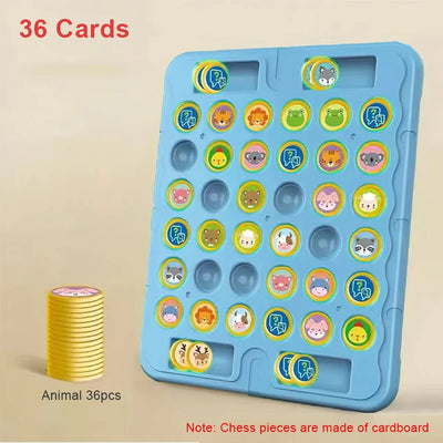 Kids Battle Chess Educational Toy Observation Concentration Training Fun Animal Flip Chess Parent-child Interactive Game Toys by Smarsty