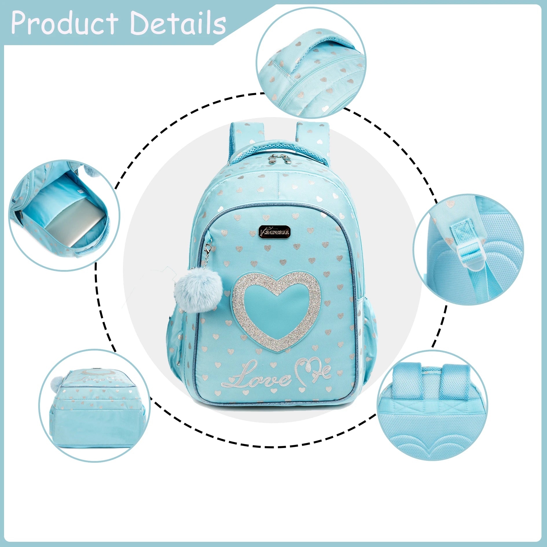 Girls School Backpack With Lunch Bag And Pencil Case - Smarsty