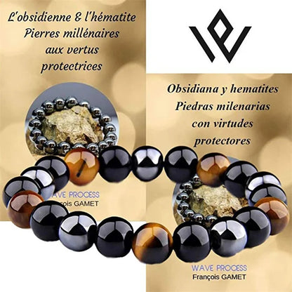 Natural Black Obsidian Tiger Eye Beads Bracelet for Health Protection - Smarsty