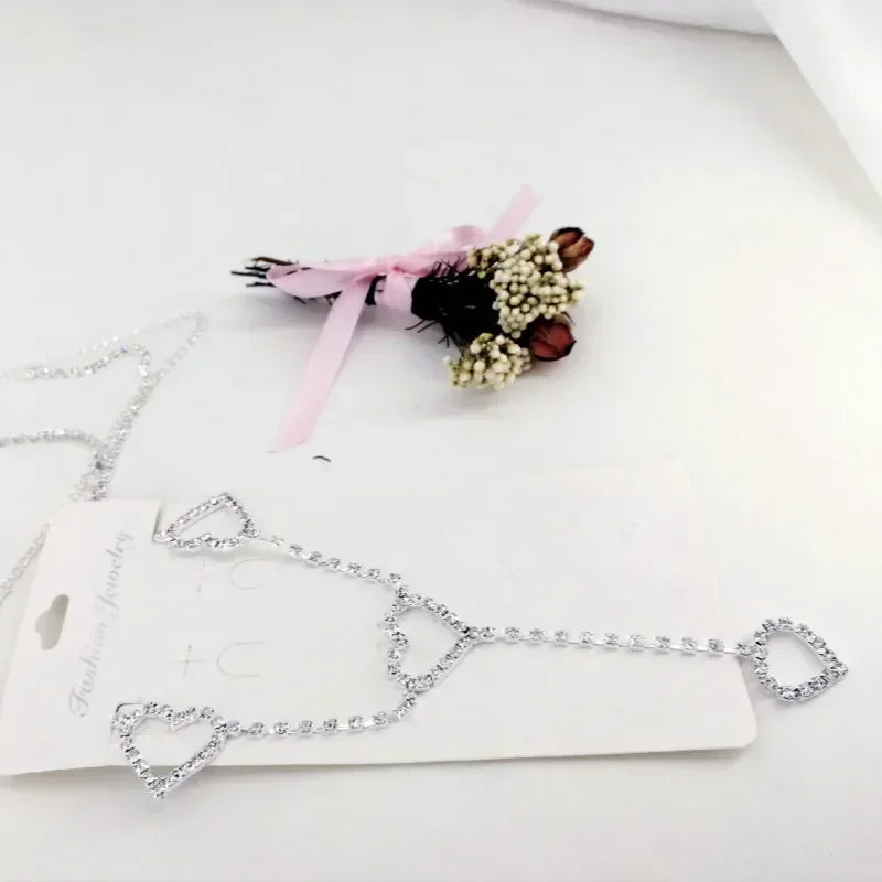 Women High Waist Metal Chain Belt with Crystals - Smarsty