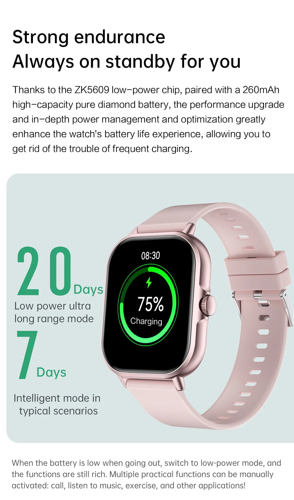 Smartwatch with Bluetooth Call and Music Playback - Smarsty