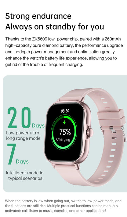 Smartwatch with Bluetooth Call and Music Playback - Smarsty