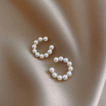 Korean Pearl Ear Cuff Clip Earrings Non Piercing Comfort - Smarsty