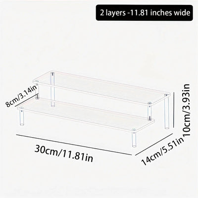 1pc,Multilayer acrylic transparent display rack, desk storage rack, suitable for cosmetics, perfume, dolls, nail polish shelf by Smarsty