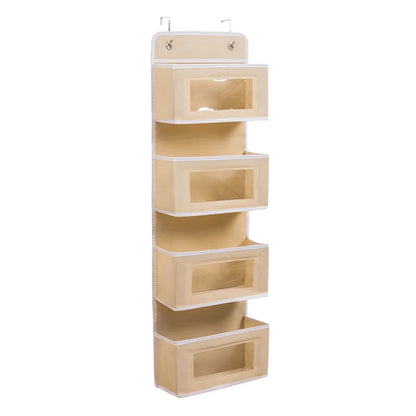 1pc Four-layer Storage Bag Door Hanging Fabric Organizer Bag For Sundries Items Underwear Socks
