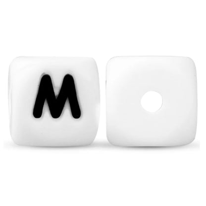 50Pcs Silicone Alphabet Beads White DIY Jewelry Making - Smarsty