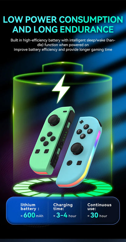BT 5.2 RGB LED Joy Controller for Nintendo Switch - Smarsty