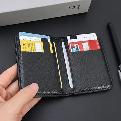Portable Super Slim Soft Wallet PU Leather Mini Credit Card Wallet Purse Card Holders Men Wallet Thin Small Short Wallets - Smarsty