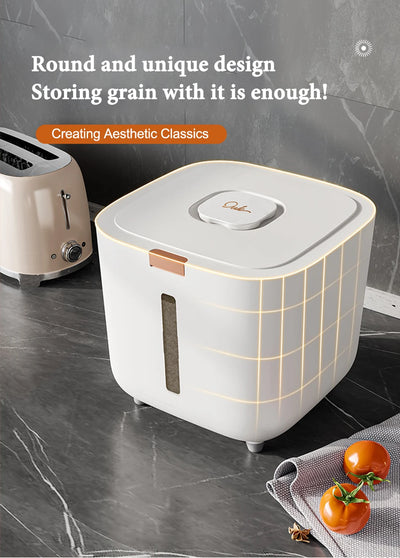 Insect Proof Moisture Proof Rice Box Grain Sealed Jar Kitchen Container 5/10KG Storage Kitchen Container Storage Box with Lid by Smarsty