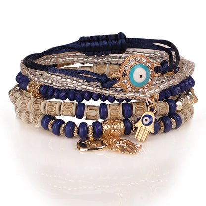 Bohemian Evil Eye Bracelet Set for Women - Smarsty