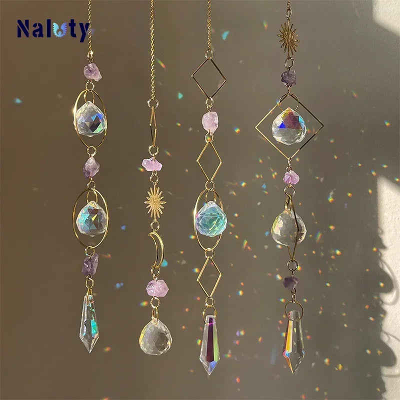 Hanging Crystal Pendant Suncatcher Wind Chimes for Home Decor - Smarsty