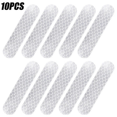 80-10PCS Helmet Safety Warning Reflective Stickers Strip Waterproof High Visibility Reflector Tape For Night Riding Walking Car by Smarsty