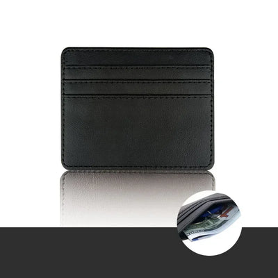 1PCS Man Purses Ultra Thin Mini Business Bank Credit Card Holder Wallet Simple Black Women Small Coin Cards Cover Pouch Case Bag - Smarsty