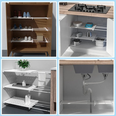 Adjustable Closet Organizer Storage Shelf Wall Mounted Kitchen Rack Space Saving Wardrobe Decorative Shelves Cabinet Holder by Smarsty
