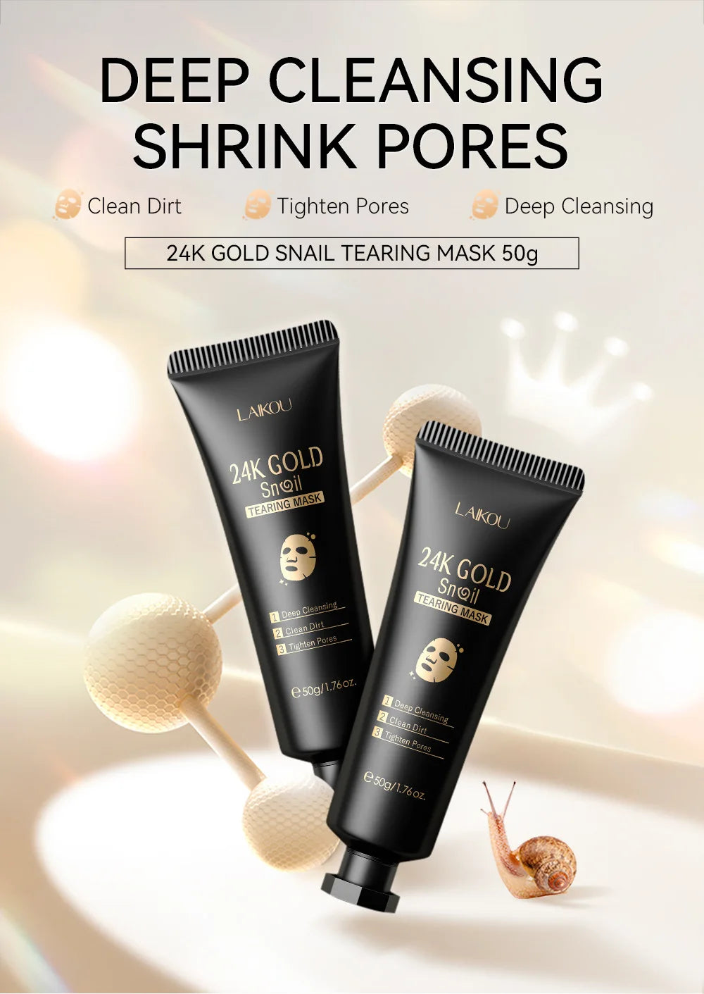 24K Gold Sakura Peeling Face Mask for Anti Aging - Smarsty