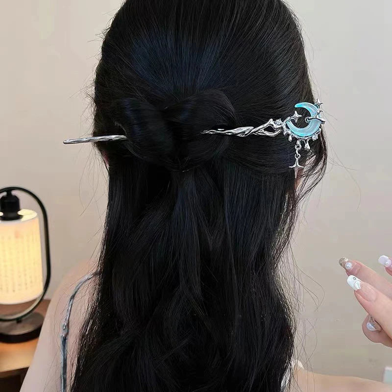 Romantic Moonstone Star Hair Stick for Trendy Girls - Smarsty