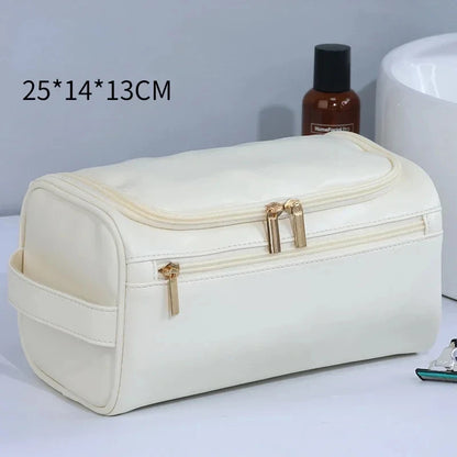Leather Toiletry Bag for Men Women Dopp Kit Mens Hanging Toiletry Bag Travel Toiletry Bag for Traveling Large Cosmetic Bag for T - Smarsty