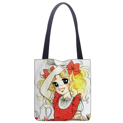 Cartoon Candy Handbag Linen Tote Top Handle For Women - Smarsty