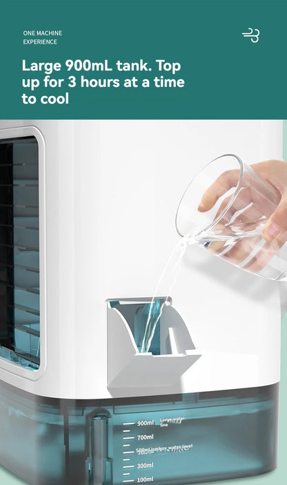 900ML USB Mini Humidifier Desk Fan with Night Light - Smarsty