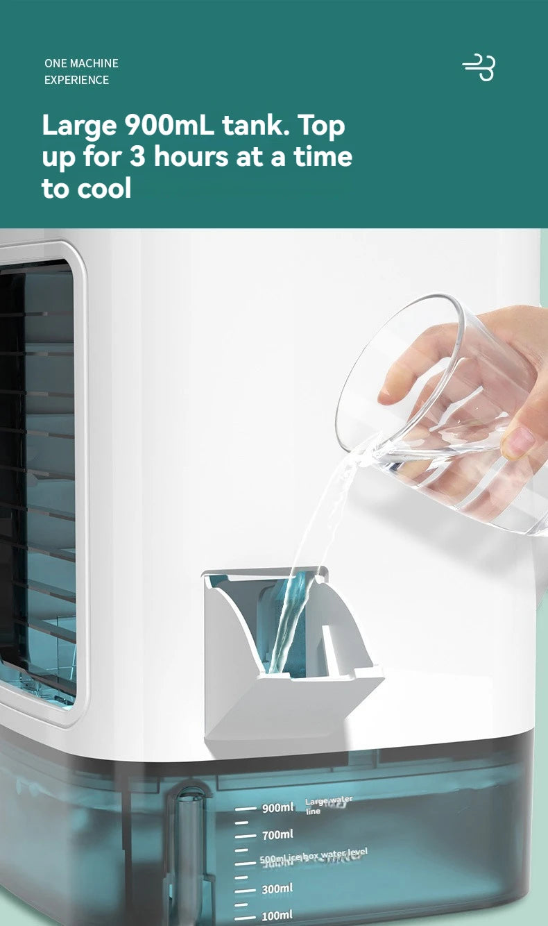 900ML USB Mini Humidifier Desk Fan with Night Light - Smarsty