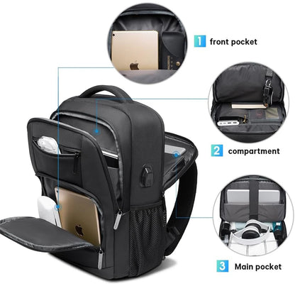BANGE Sling Travel Laptop Backpack Fits 15.6 Inch Laptop for Men and Women Waterproof with Side Mesh Pocket USB Charging Port - Smarsty