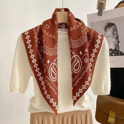 Breathable Cashew Print Silk Scarf for Women - Smarsty