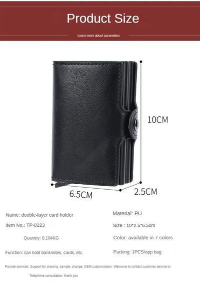Large Capacity Double Layer ID Credit Card Holder Anti Rfid Blocking Protected Magic Wallet for Men Carbon Fiber Cardholder Case - Smarsty