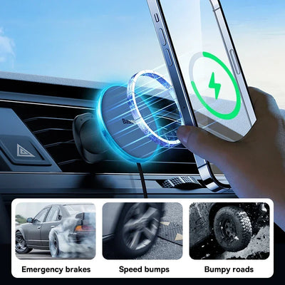 Magnetic Wireless Car Charger Holder 15W Fast Charging - Smarsty