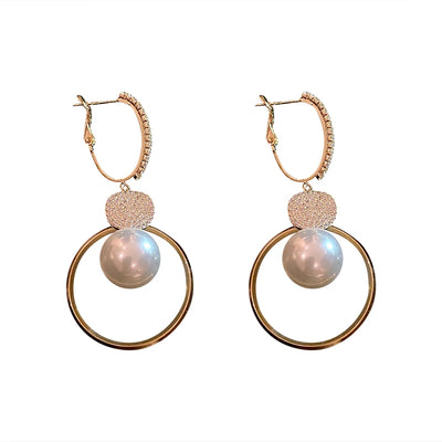 Pearl Drop Earrings For Women Fashion Trend Jewelry - Smarsty