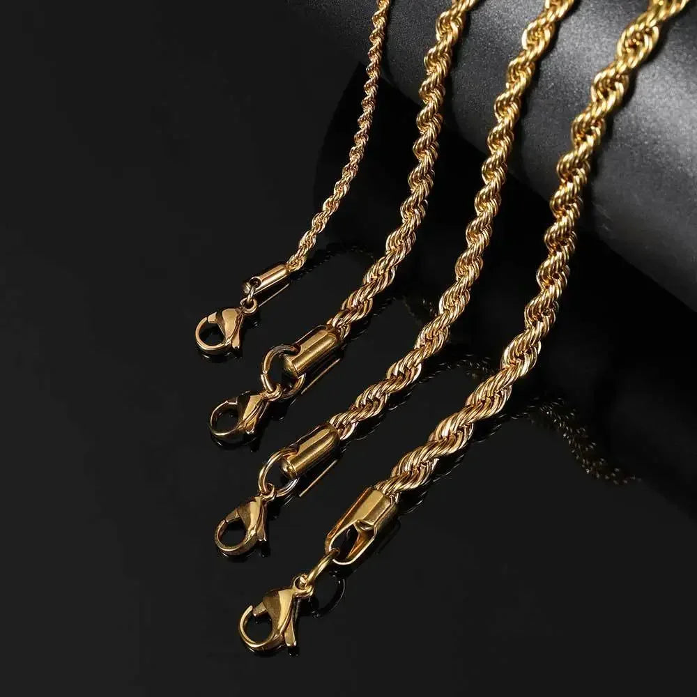 Stainless Steel Twisted Rope Chain Bracelet Waterproof - Smarsty