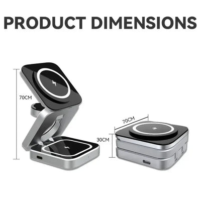 Foldable 3 In 1 Wireless Charger For iPhone And Watch - Smarsty