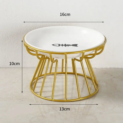 Ceramic Raised Pet Bowl for Cats and Dogs - Smarsty