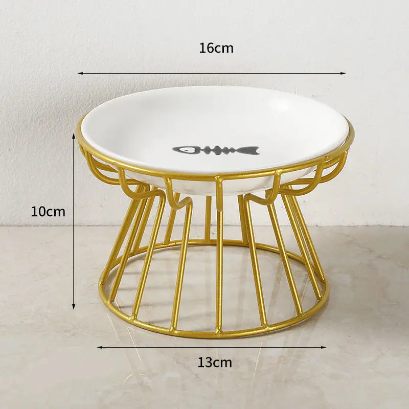 Ceramic Raised Pet Bowl for Cats and Dogs - Smarsty