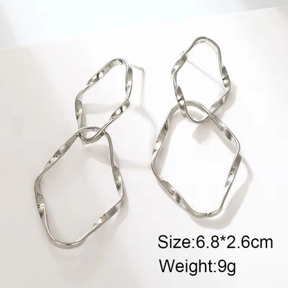 Gold Metal Drop Earrings with Irregular Heart Design for Women - Smarsty