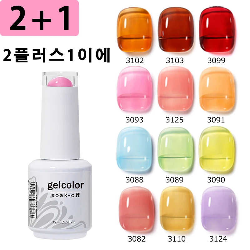 Summer Colorful Jelly Gel Nail Polish Set for Nail Art - Smarsty