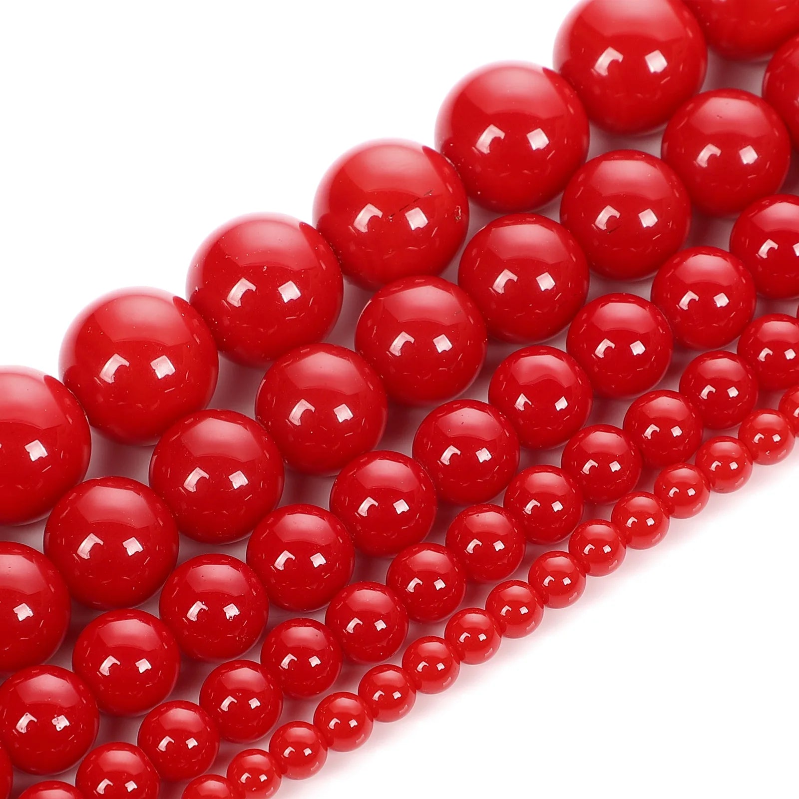 Natural Polished Red Coral Beads Loose Spacer Jewelry 6mm - Smarsty
