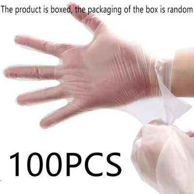 100PCS Disposable TPE Gloves Kitchen Bathroom Restaurant Camping Travel Waterproof Oil-Proof Household Cleaning Tools - Smarsty
