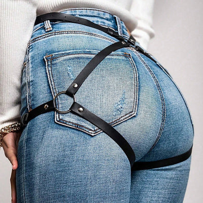 Women Punk Rock Faux Leather Fashion Belt - Smarsty