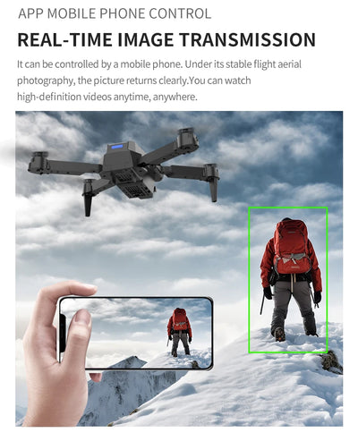 E99 PRO Drone with Flash Professional HD Dual Camera WIFI Obstacle Avoidance RC Helicopters Aerial Photography Quadcopter - Smarsty