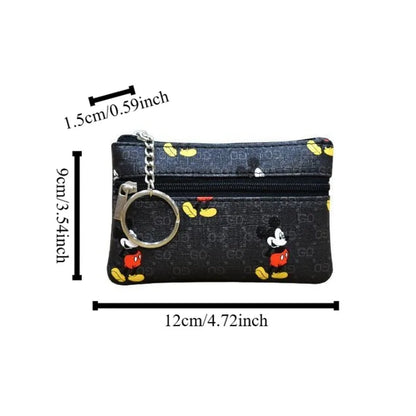 Disney Mickey Mouse Premium Genuine Leather Cartoon Phone Wallet Anime Coin Purse High-capacity Card Package Portable Wallet New