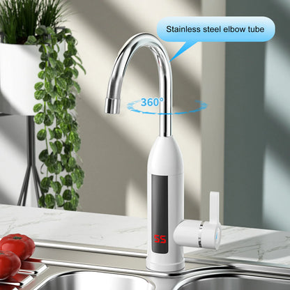 3000W Instant Heating Faucet Water Heater Faucet IPX4 ABS Tankless Stainless Steel Kitchen Heating Tap for Home