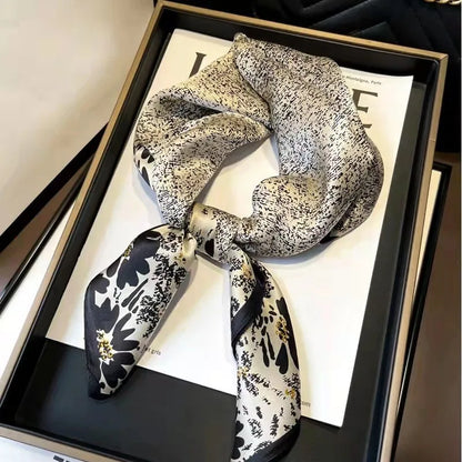 Luxury Women Silk Leopard Print Scarf Soft Satin Wrap - Smarsty