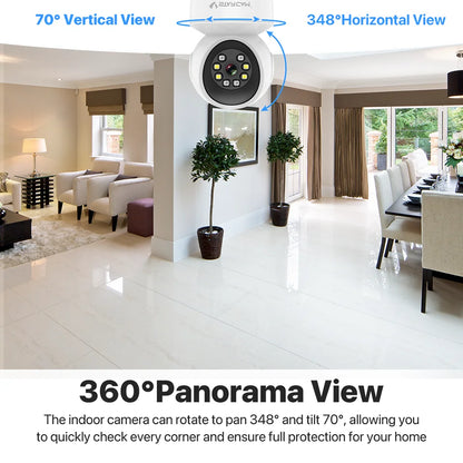 Vstarcam Indoor Security Camera for Home 360° Coverage Color Night Vision 2-Way Audio Motion Detection Customize Zone