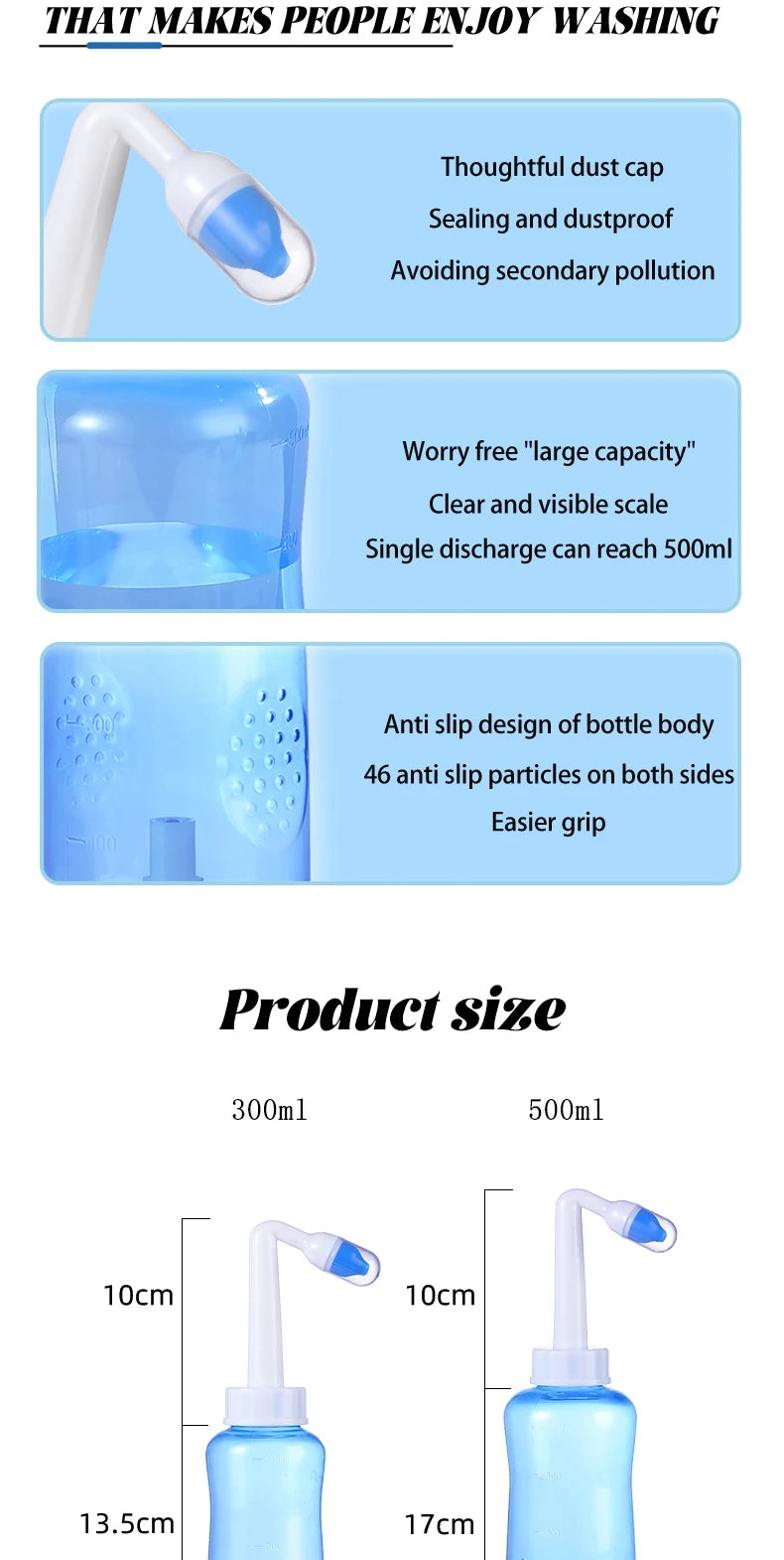 Nasal Irrigator Rinse Bottle for Allergy Relief - Smarsty
