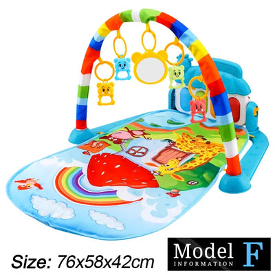 Baby Fitness Stand Music Play Gym Activity Toys Newborn Piano Crawling Blanket Pedal Game Pad Early Education 0-36 Months Gifts by Smarsty