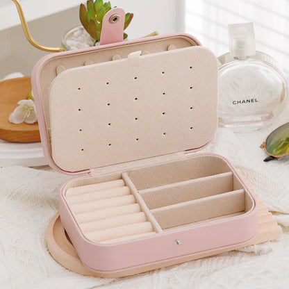 Portable Leather Jewelry Storage Box Travel Organizer - Smarsty