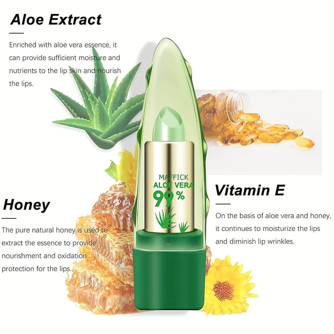 Aloe Vera Color Changing Lipstick for Long Lasting Moisture - Smarsty