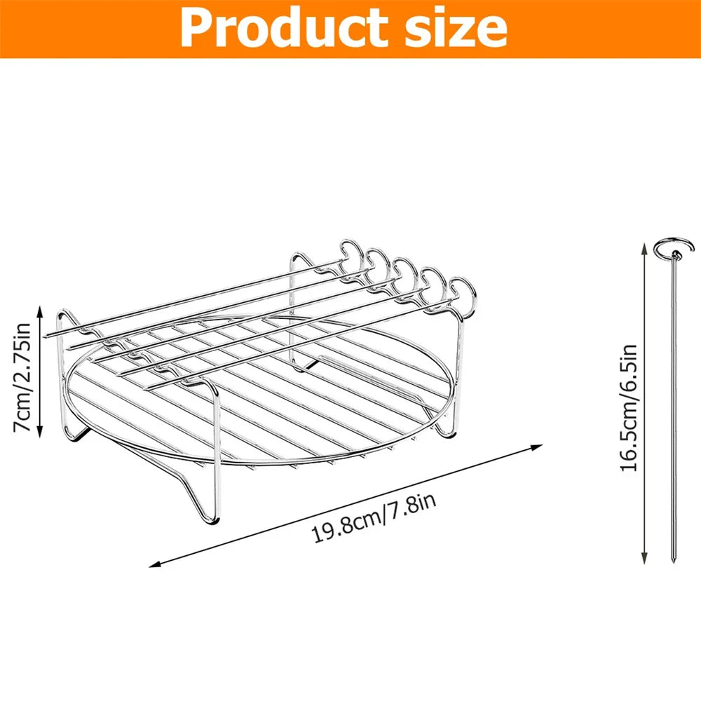 Stainless Steel Air Fryer Rack Set for BBQ Cooking - Smarsty